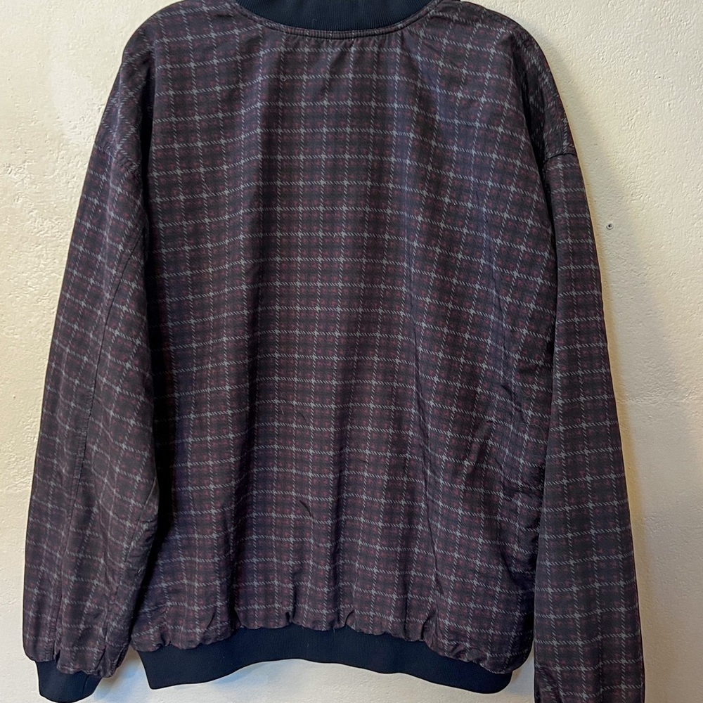 SUN MOUNTAIN Vintage Golf Windbreaker Pullover Plaid Reversible Sz Large Pockets - Picture 3 of 10